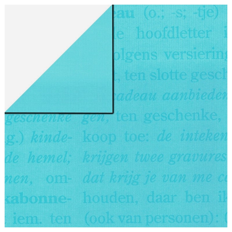 Inpakpapier - Letters - Blauw (Nr. 1120) - Close-up