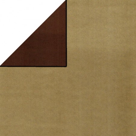 Inpakpapier - Effen - Goud en bruin (Nr. 1742)