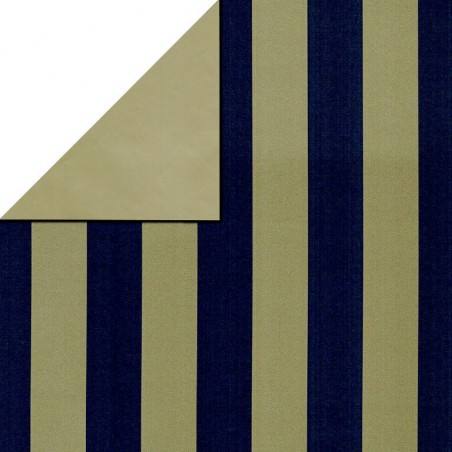 Inpakpapier - Strepen - Blauw op goud (Nr. 3102)
