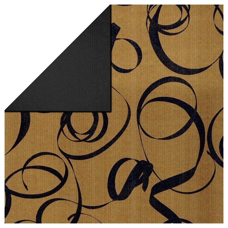 Inpakpapier - Ringen - Zwart op bruin (Nr. 1103) - 30 CM - Close up