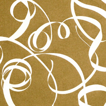 Inpakpapier - Krullen - Wit op goud (Nr. 1217)