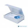 Magneetdoos Giftcard - Zilver Metallic - Premium - Inlay karton - Zijaanzicht Open