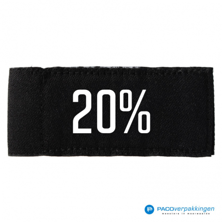 kever Potentieel matchmaker Kleding labels - Zwart - 20% - Textiel - 2.5x6 cm | Paco Verpakkingen