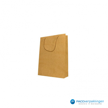 Papieren draagtassen - Bruin - Recycle - Jute koord