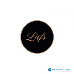 Cadeaustickers - Liefs - Brons op zwart mat - Close-up