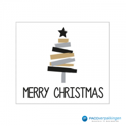 Cadeau stickers - Kerstbook (Vanessa) - Zwart, goud en zilver op wit - Close-up