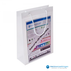 Plastic draagtassen - Transparant met A4 venster - Vooraanzicht