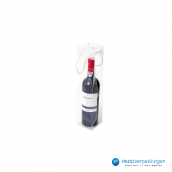 Wijntassen met katoenen koord - Transparant - Vooraanzicht