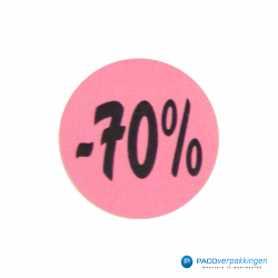 Kortingsstickers - 70% - Roze - Vooraanzicht