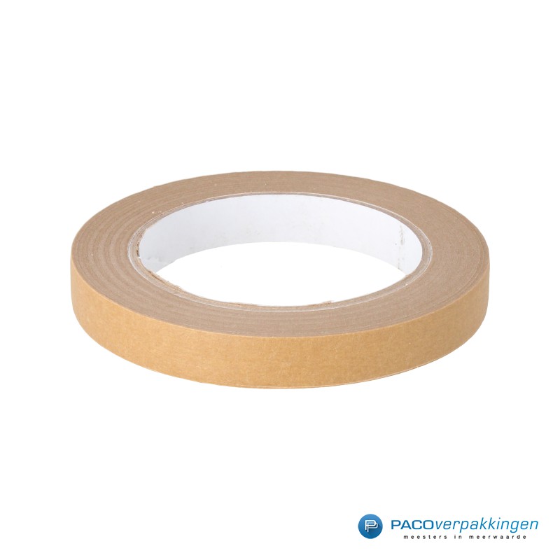Papier tape – Smal – 15 mm – Bruin - FSC - 50 meter Paco Verpakkingen