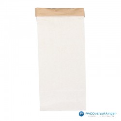 Blokbodemzakken papier - Wit/Bruin - Vooraanzicht open