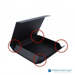 Magneetdoos - Zwart Mat - Magneetsluitingen - Premium - zijaanzicht open - magneet