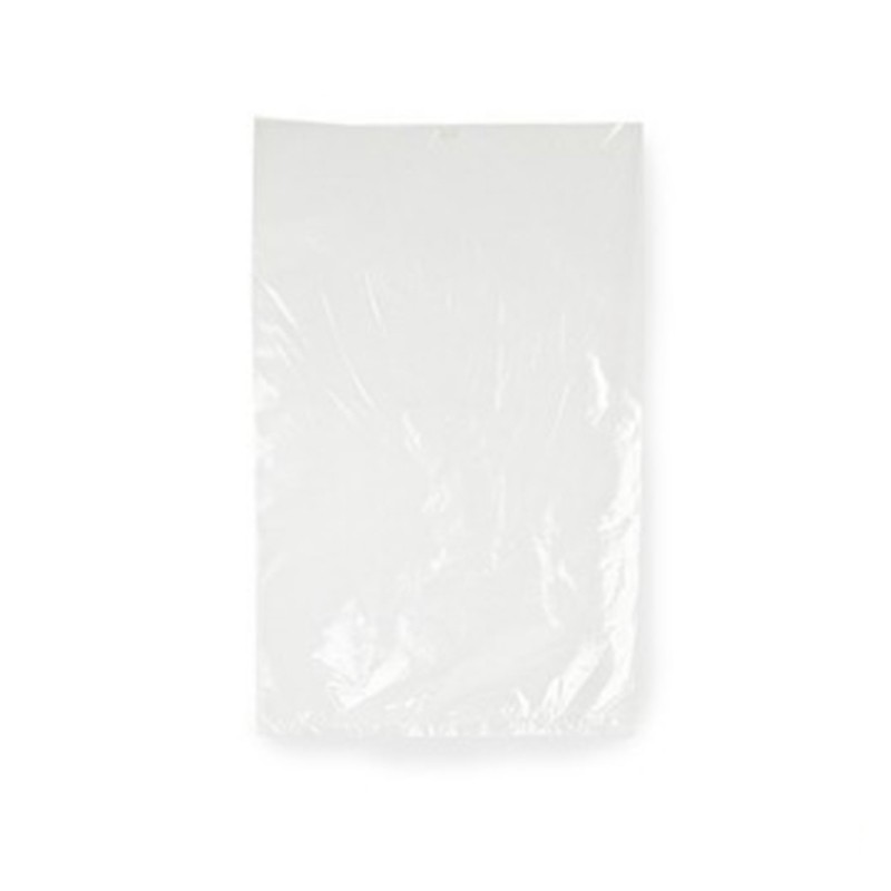 Plastic zakken zijvouw - 20 MU - Transparant - Zijaanzicht