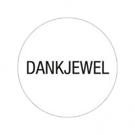 Cadeau stickers - DANKJEWEL - Zwart op wit Glans
