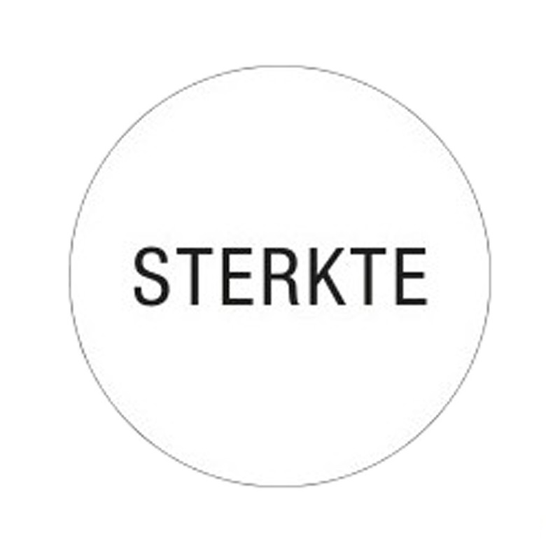 Cadeau stickers - STERKTE - Zwart op wit - Close-up