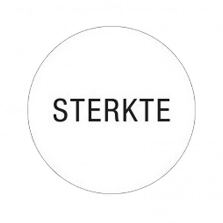 Cadeau stickers - STERKTE - Zwart op wit Glans