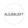 Cadeau stickers - ALSJEBLIEFT - Zwart op wit - Close-up