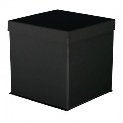 Geschenkdoos met deksel - Zwart Mat - Vierkant - Luxe - Zijaanzicht dicht