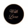 Cadeaustickers - With Love - Brons op zwart mat - Close-up