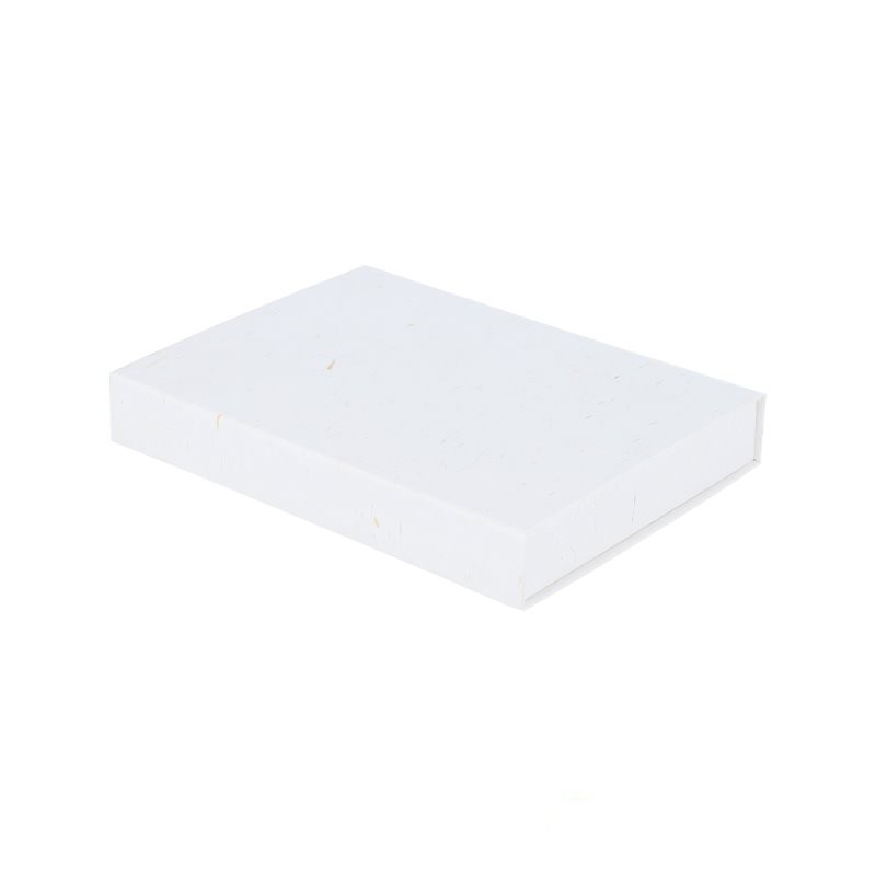 Magneetdoos A5 - Wit mat met strodessin - Eco papier - Budget - Zijaanzicht