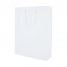 Papieren draagtassen - Wit mat met strodessin - Eco papier - Luxe - Katoenen koord - Vooraanzicht