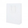 Papieren draagtassen - Wit mat met strodessin - Eco papier - Luxe - Katoenen koord - Vooraanzicht5