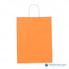 Papieren draagtassen - Oranje - Gedraaide handgreep - Vooraanzicht