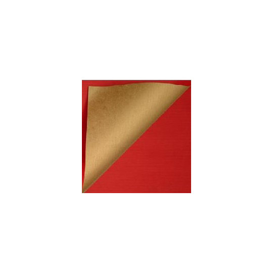 Inpakpapier - Effen - Rood en goud (Nr. 995)