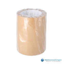 Papier tape – Smal – 15 mm – Bruin - FSC - Vooraanzicht in plastic