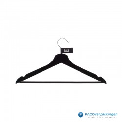 Kleding labels - Zwart - Sale - Textiel - Vooraanzicht op hanger