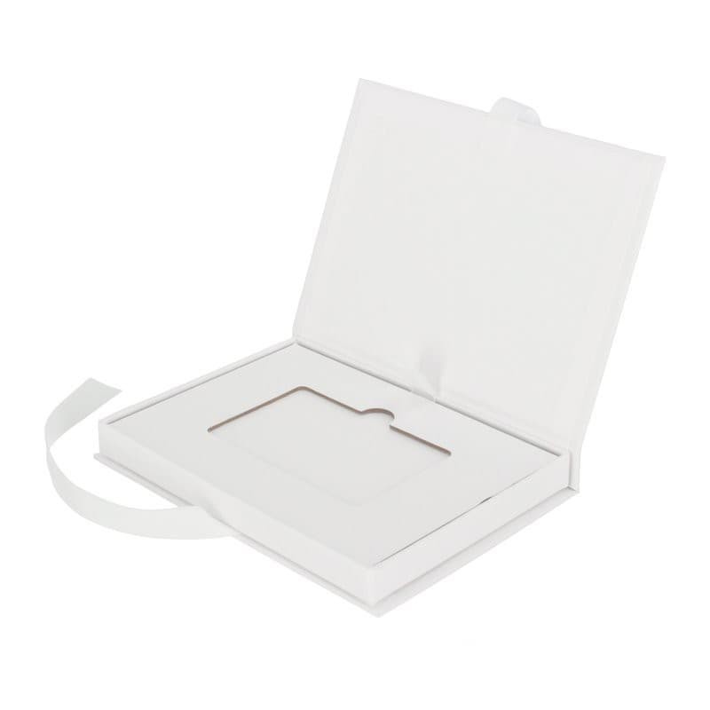 Magneetdoos Giftcard - Wit Mat (Toscana) - Inlay karton - Zijaanzicht open - zonder kaart