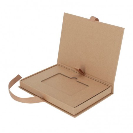 Giftcard doos - Naturel Kraft - Inlay karton en lintsluiting - Basic