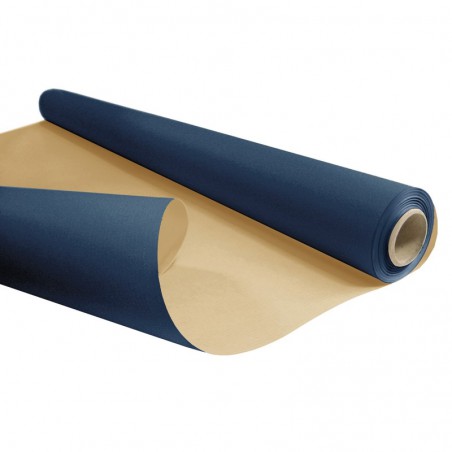 Inpakpapier - Effen - Blauw met bruin kraft (Nr. 770606) - Budget