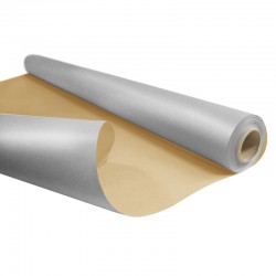 Inpakpapier - Effen - Zilver met bruin kraft - Budget - Op rol
