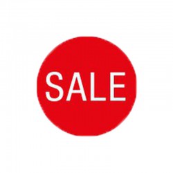 Kortingsstickers - SALE -  Wit op rood glans - Close-up