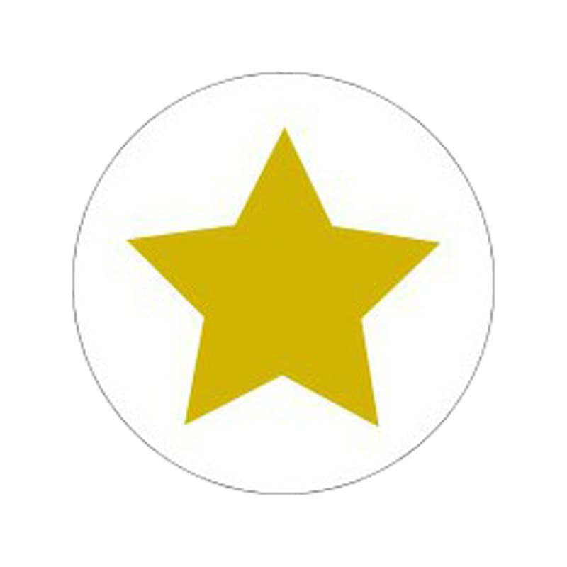 Cadeau stickers - STAR - Goud op wit - Vooraanzicht