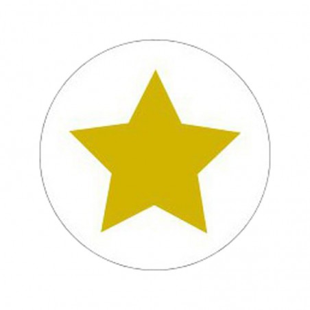 Cadeau stickers - STAR - Goud op wit Glans