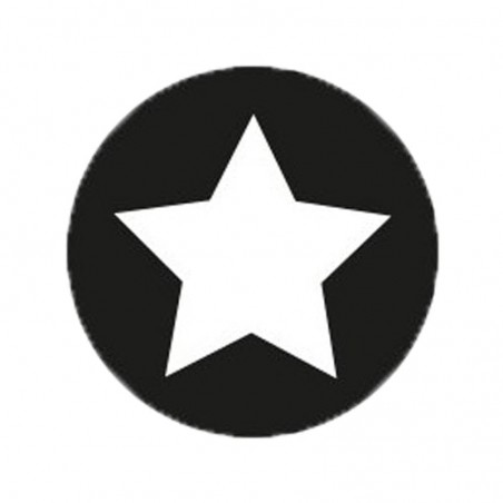Cadeau stickers - STAR - Wit op zwart Glans