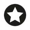 Cadeau stickers - STAR - Wit op zwart glans - Vooraanzicht