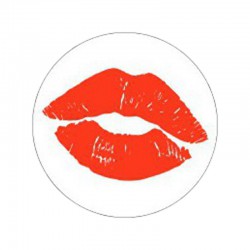 Cadeau stickers - KISS - Rood op wit - Vooraanzicht
