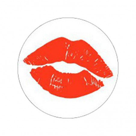 Cadeau stickers - KISS - Rood op wit Glans
