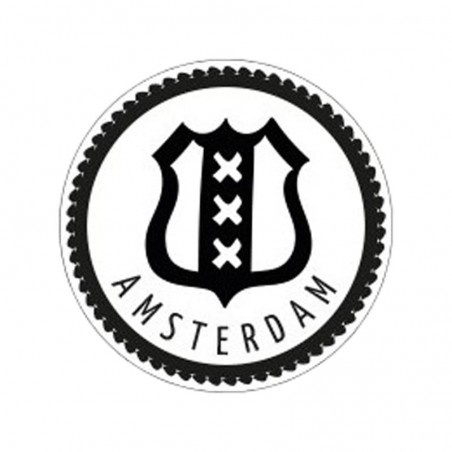 Cadeau stickers - AMSTERDAM - Zwart op wit Glans