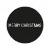 Cadeau stickers - MERRY CHRISTMAS - Wit op zwart - Vooraanzicht