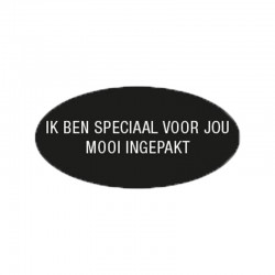 Cadeau stickers - SPECIAAL - Wit op zwart - Close-up
