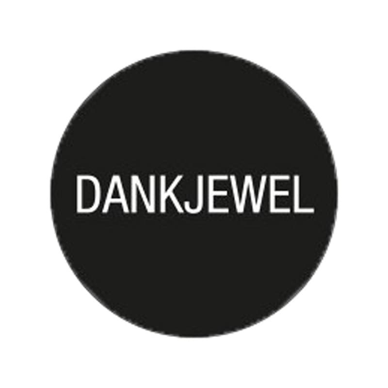 Cadeau stickers - DANKJEWEL - Wit op zwart - Close-up