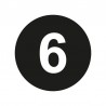 Kleding stickers - Cijfer 6 - Wit op Zwart Glans - Close-up