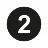 Kleding stickers - Cijfer 2 - Wit op Zwart Glans - Close-up