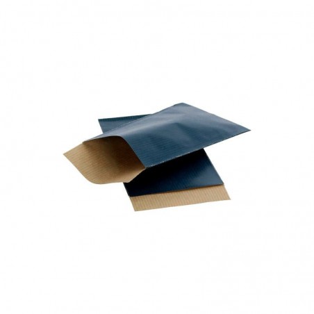 Papieren zakjes - Donkerblauw met bruin kraft (Nr. 100)