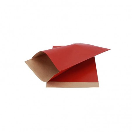 Papieren zakjes - Rood met bruin kraft (Nr. 099)