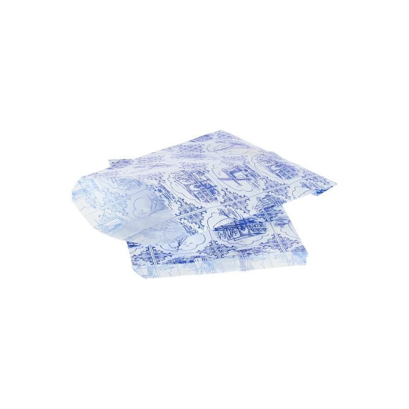 Papieren zakjes - Souvenir - Wit Blauw - Zijaanzicht